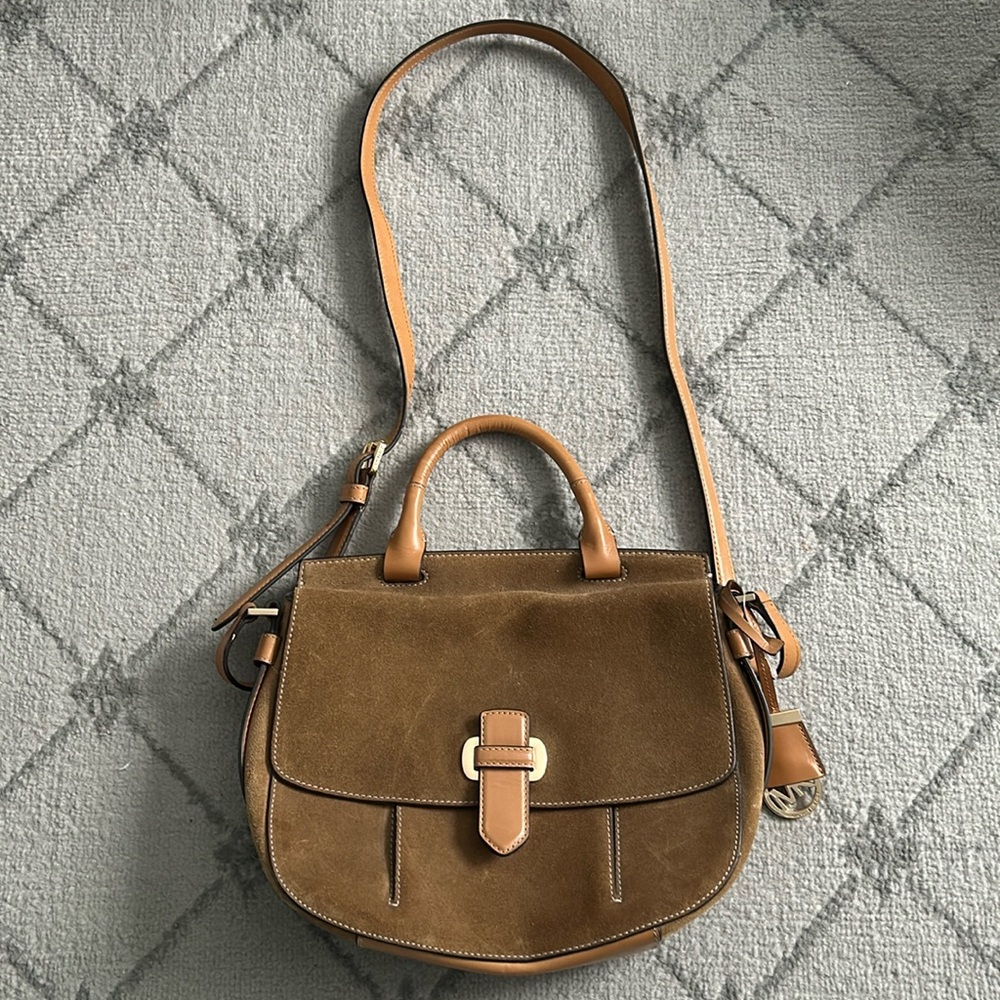 Michael Kors Romy Tan Leather Shoulder Bag